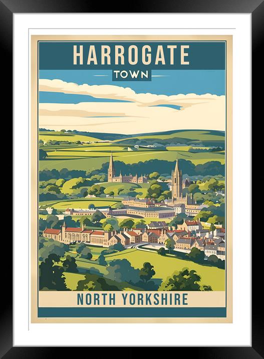 Harrogate Vintage Travel Poster Framed Mounted Print by Picture Wizard