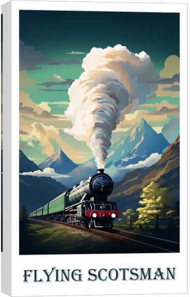 The Flying Scotsman Travel Poster Canvas Print by Steve Smith