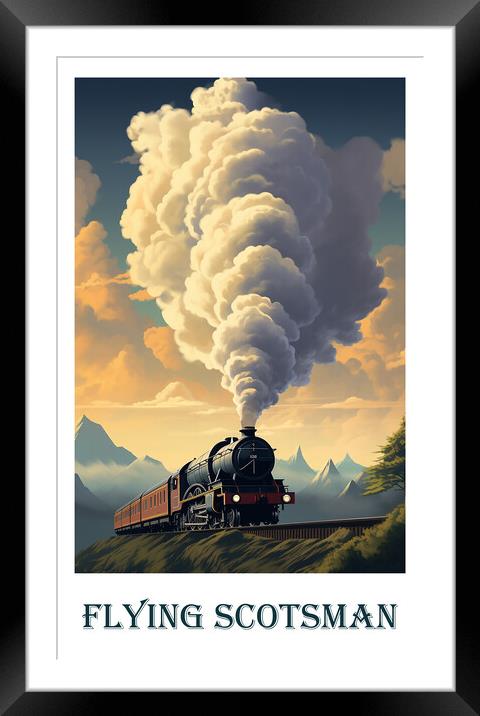 The Flying Scotsman Travel Poster Framed Mounted Print by Steve Smith