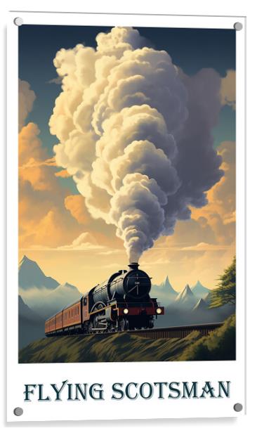 The Flying Scotsman Travel Poster Acrylic by Steve Smith