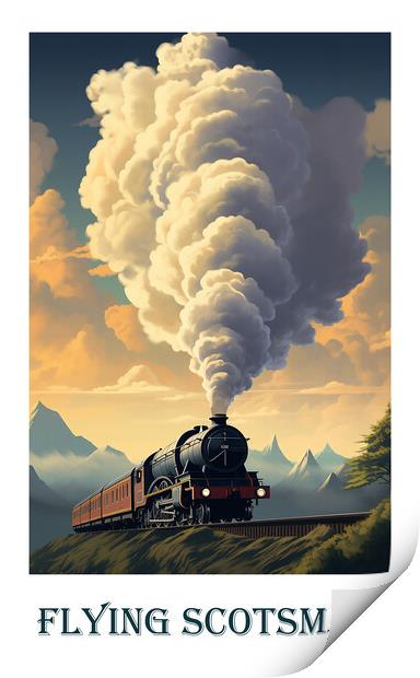 The Flying Scotsman Travel Poster Print by Steve Smith