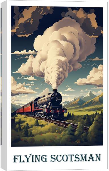 The Flying Scotsman Travel Poster Canvas Print by Steve Smith
