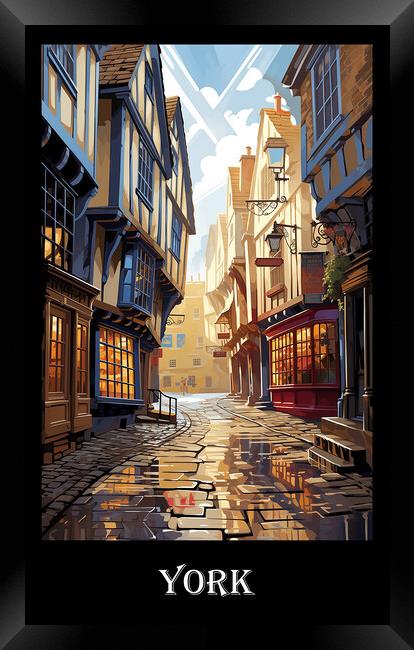 York Travel Poster Framed Print by Steve Smith