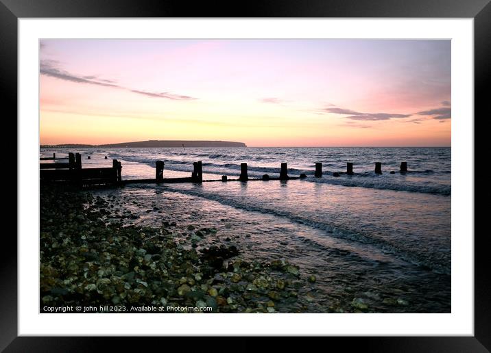 Dawn at Sandown bay, Isle of Wight Framed Mounted Print by john hill