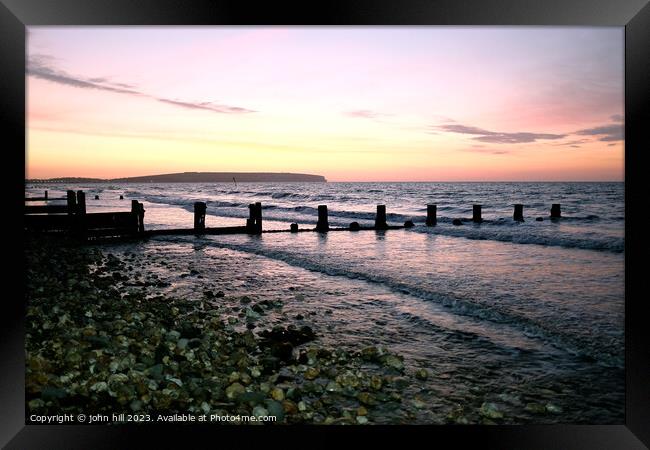 Dawn at Sandown bay, Isle of Wight Framed Print by john hill
