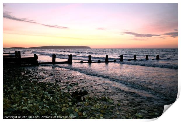 Dawn at Sandown bay, Isle of Wight Print by john hill