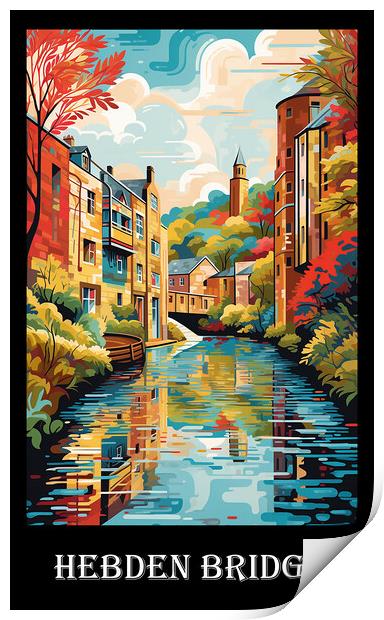 Hebden Bridge Travel Poster Print by Steve Smith
