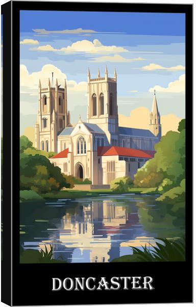 Doncaster Travel Poster Canvas Print by Steve Smith