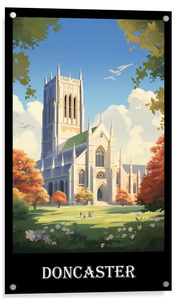 Doncaster Travel Poster Acrylic by Steve Smith