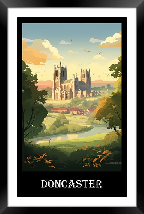 Doncaster Travel Poster Framed Mounted Print by Steve Smith