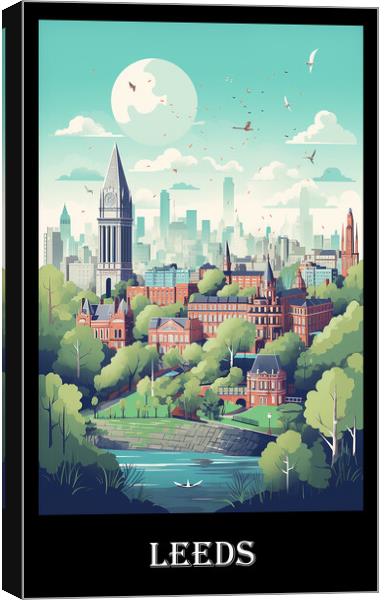 Leeds Travel Poster Canvas Print by Steve Smith