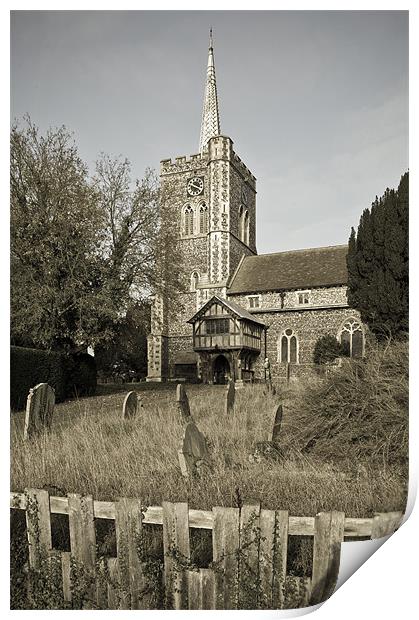 St Mary's church Radwinter Print by Gary Eason