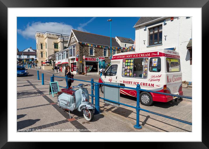 Saundersfoot Ice Cream Van  Framed Mounted Print by Rob Hawkins