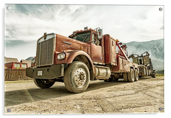 Candian wrecker truck  Acrylic by Rob Hawkins