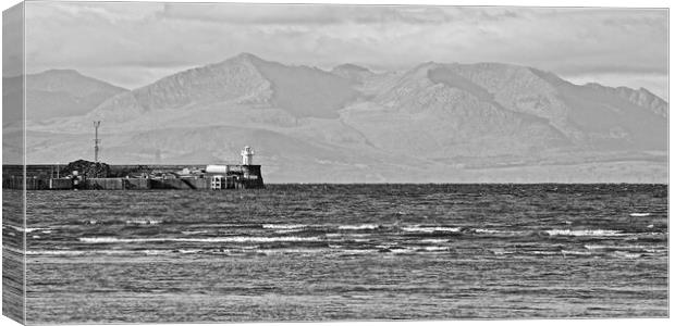 Troon harbour and Arran Canvas Print by Allan Durward Photography