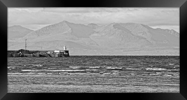 Troon harbour and Arran Framed Print by Allan Durward Photography