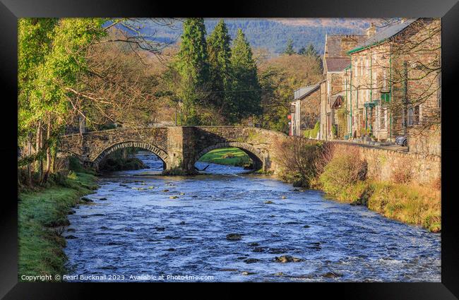 Beddgelert Village Bridge in Snowdonia Framed Print by Pearl Bucknall