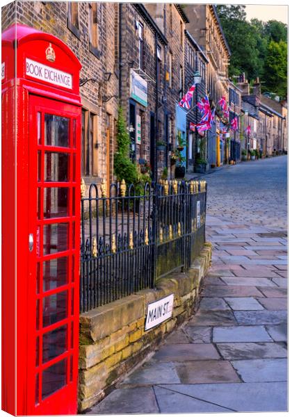 Haworth Main Street: Bronte Country Canvas Print by Tim Hill
