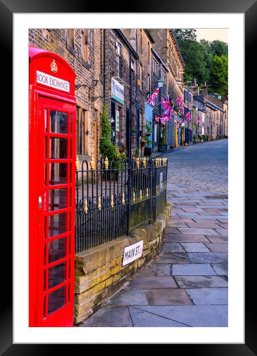 Haworth Main Street: Bronte Country Framed Mounted Print by Tim Hill