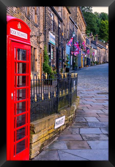 Haworth Main Street: Bronte Country Framed Print by Tim Hill