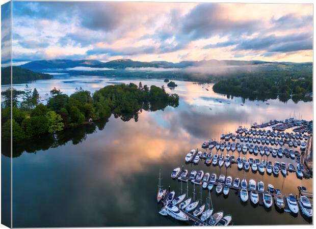 Mist over Lake Windermere Canvas Print by Tim Hill