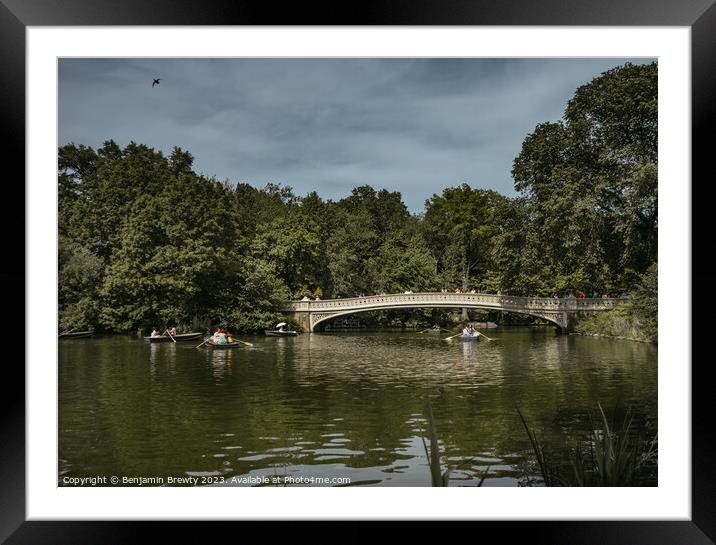 Bow Bridge - Central Park Framed Mounted Print by Benjamin Brewty