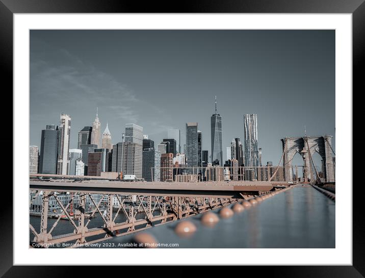 NYC Skyline Framed Mounted Print by Benjamin Brewty