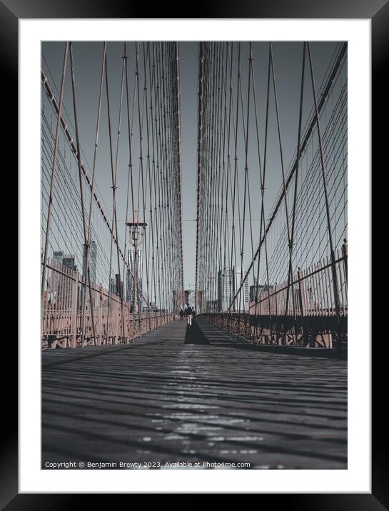 Brooklyn bridge  Framed Mounted Print by Benjamin Brewty