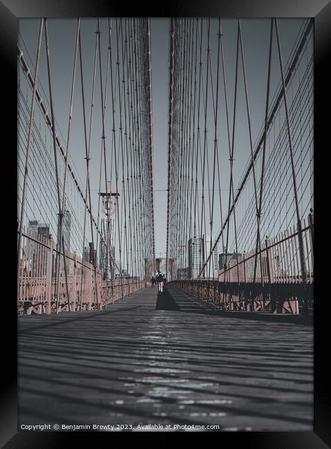 Brooklyn bridge  Framed Print by Benjamin Brewty