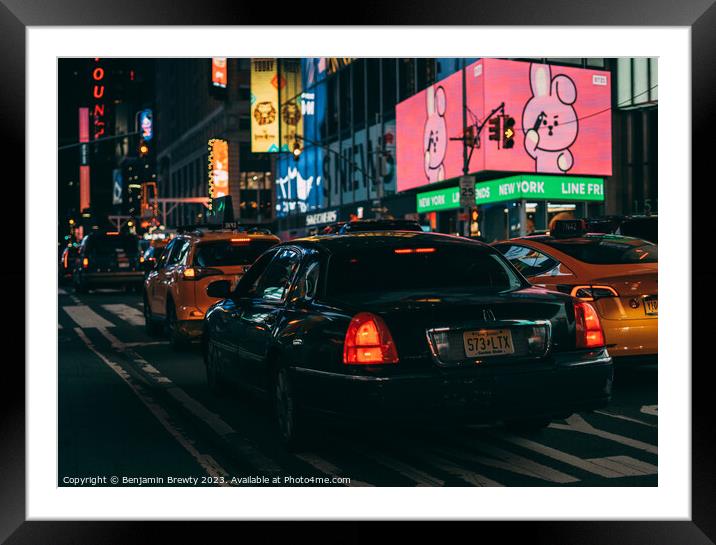 Times Square NYC Framed Mounted Print by Benjamin Brewty