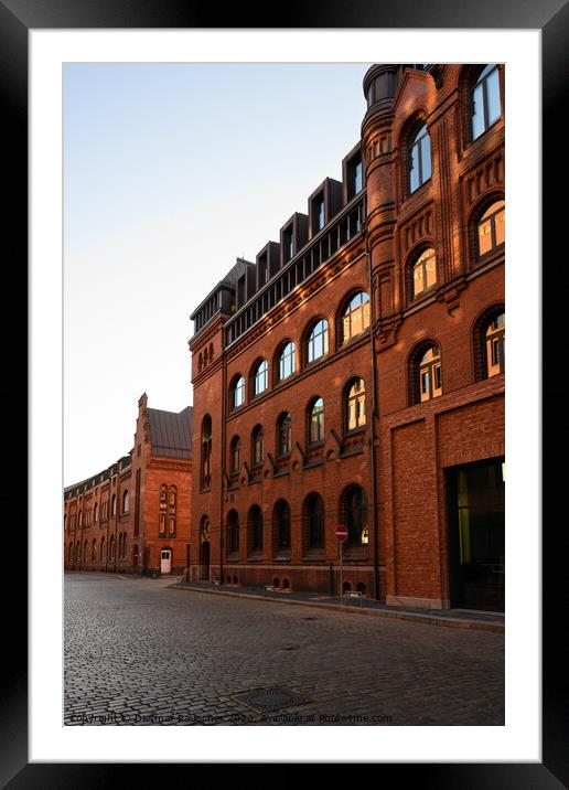 Speicherstadt Warehouse District Brick Building in Hamburg Framed Mounted Print by Dietmar Rauscher