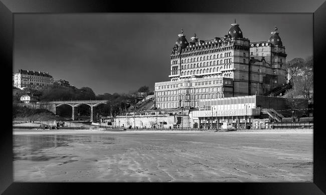 Scarborough Grand Hotel Black and White Framed Print by Tim Hill