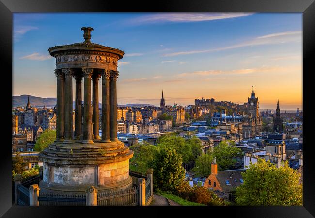 Edinburgh At Sunset From Calton Hill Framed Print by Artur Bogacki