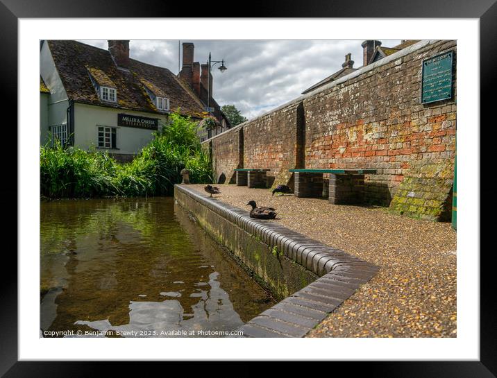 Ducks at Wheathampstead Framed Mounted Print by Benjamin Brewty