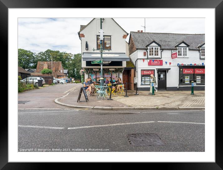 Shops In Wheathampstead Framed Mounted Print by Benjamin Brewty