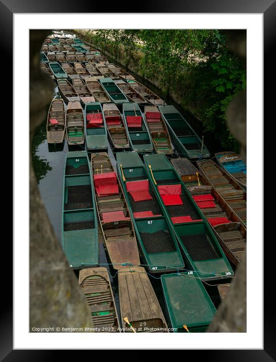 Oxford Boats Framed Mounted Print by Benjamin Brewty