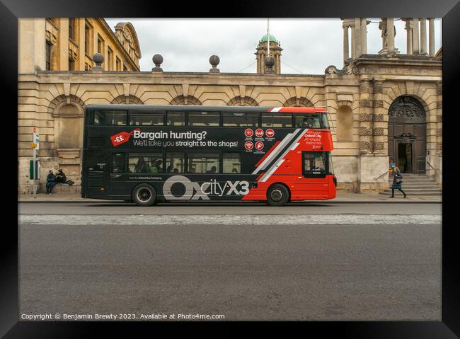 Oxford Bus Framed Print by Benjamin Brewty