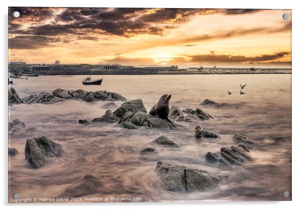 Serene Dawn at Sandycove, Ireland Acrylic by Fabrice Jolivet