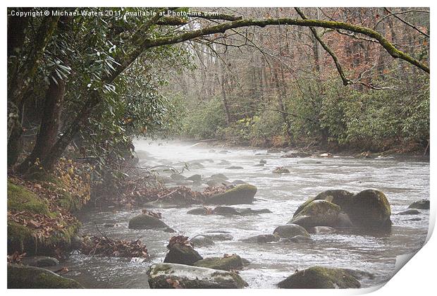 Fog on the River Print by Michael Waters Photography