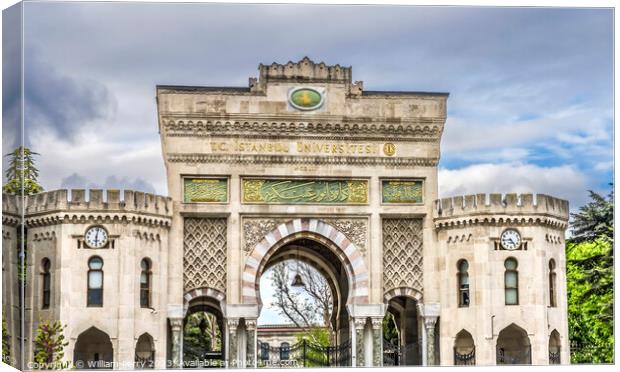 Istanbul University Entrance Gate Istanbul Turkey Canvas Print by William Perry