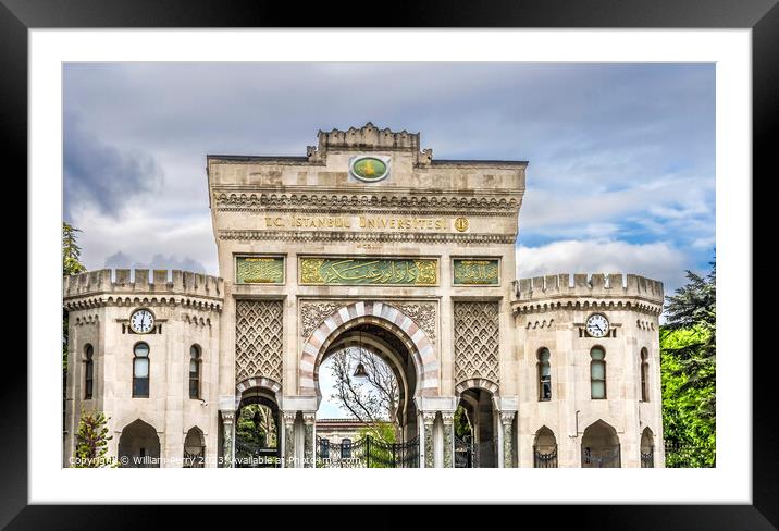 Istanbul University Entrance Gate Istanbul Turkey Framed Mounted Print by William Perry