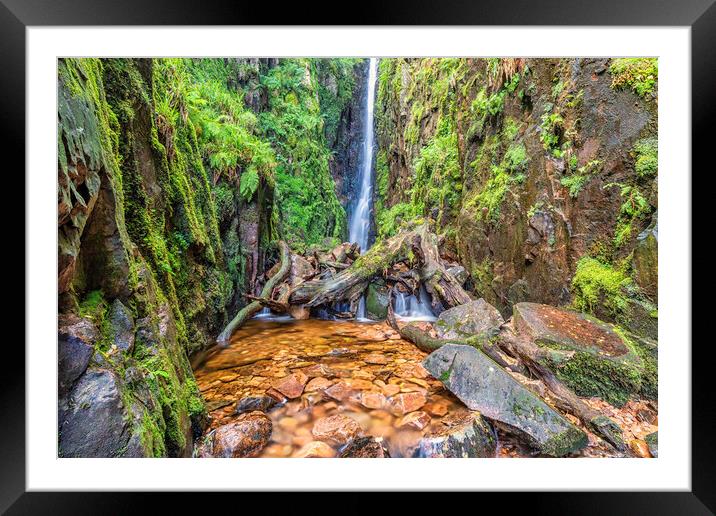 Enchanting Forest Waterfall Symphony Framed Mounted Print by James Marsden