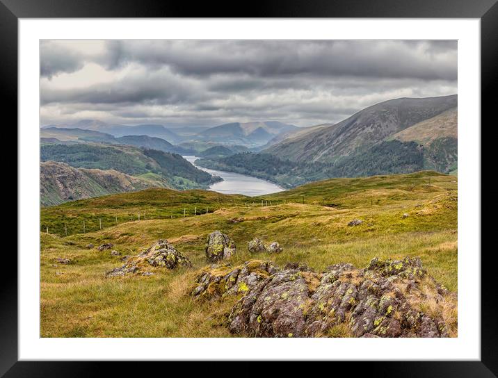 View from Steel fell Framed Mounted Print by James Marsden