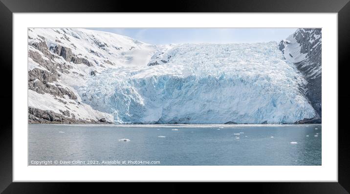 Panorama of Beloit Tidewater Glacier in Blackstone Bay, Prince William Sound, Alaska, USA Framed Mounted Print by Dave Collins