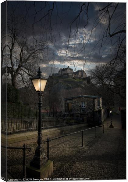 Edinburgh and the Castle from Princes Street Canvas Print by RJW Images