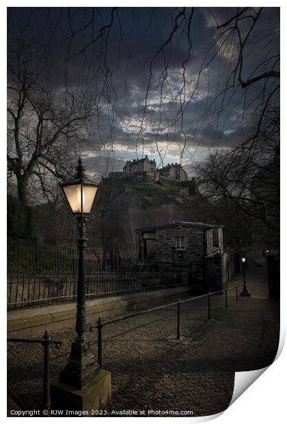 Edinburgh and the Castle from Princes Street Print by RJW Images