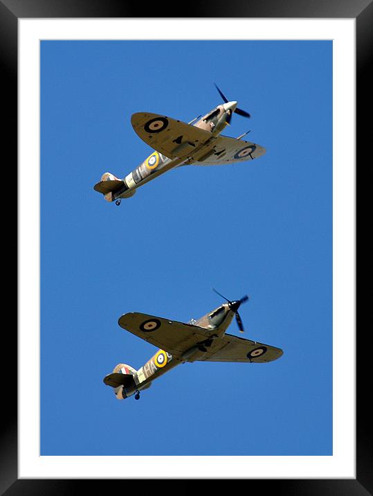 Spitfire and Hurricane Framed Mounted Print by Nicky Vines