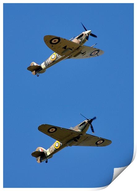 Spitfire and Hurricane Print by Nicky Vines