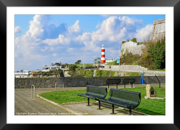 Plymouth Hoe Framed Mounted Print by Alison Chambers