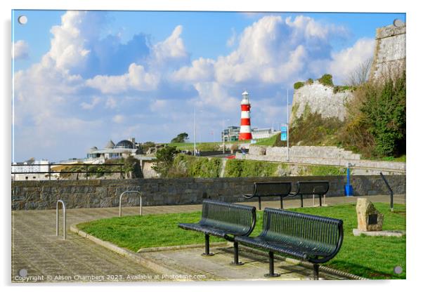 Plymouth Hoe Acrylic by Alison Chambers